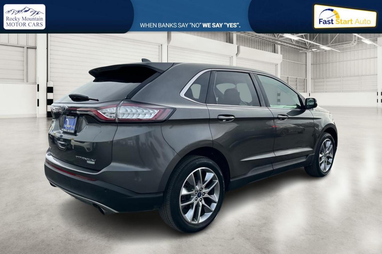 2017 Gray Ford Edge Titanium (2FMPK3K95HB) with an 2.0L L4 DOHC 16V engine, 6A transmission, located at 7755 State Street, Midvale, UT, 84047, (801) 753-9063, 40.610329, -111.892159 - Photo#2