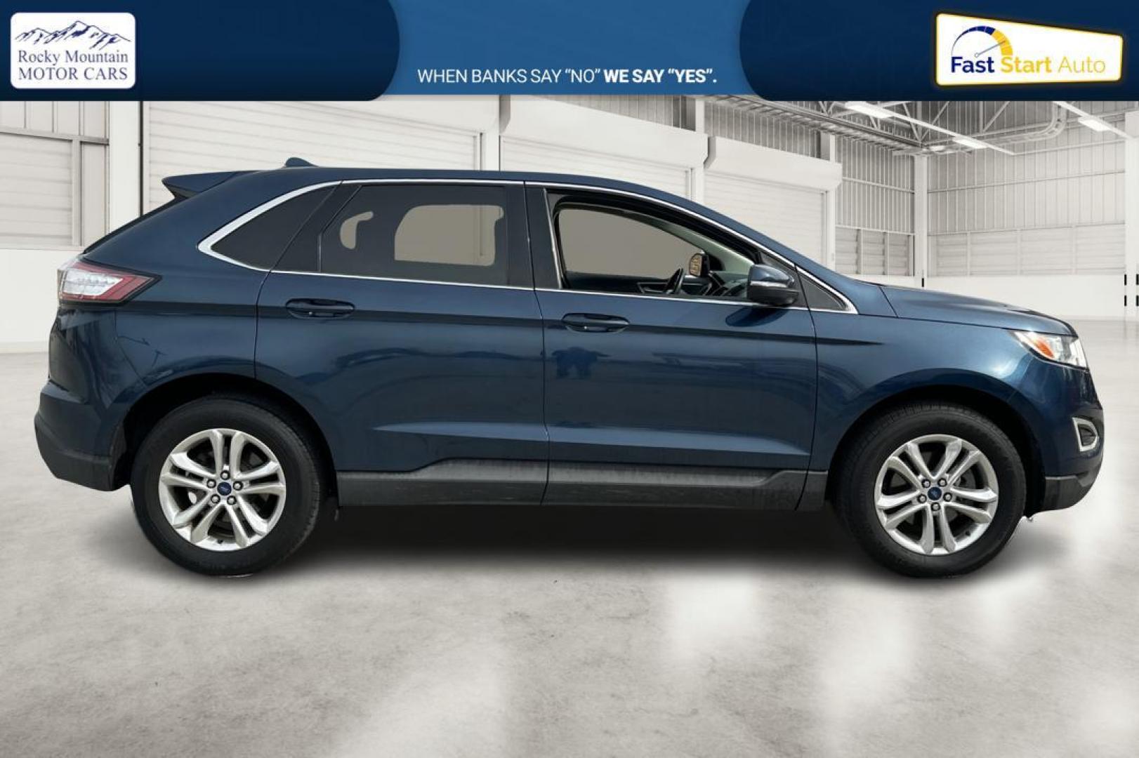 2017 Blue Ford Edge SEL FWD (2FMPK3J87HB) with an 3.5L V6 DOHC 24V engine, 6A transmission, located at 767 S State Road, Pleasant Grove, UT, 84062, (801) 785-1058, 40.354839, -111.736687 - Photo#1