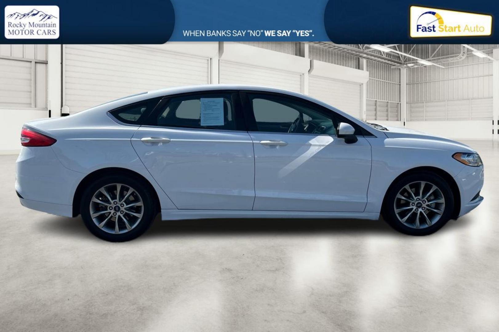 2017 White Ford Fusion SE (3FA6P0H74HR) with an 2.5L L4 DOHC 16V engine, 6A transmission, located at 344 S Washington Blvd, Ogden, UT, 84404, (801) 399-1799, 41.255482, -111.970848 - Photo#1