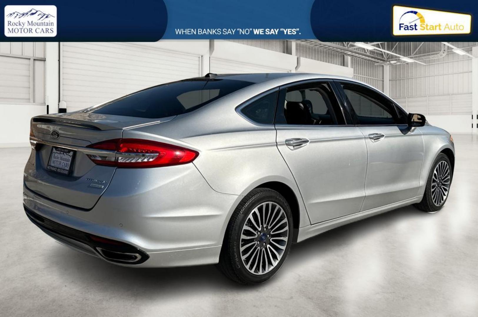 2017 Silver Ford Fusion Titanium (3FA6P0K93HR) with an 2.0L L4 DOHC 16V engine, 6A transmission, located at 7755 State Street, Midvale, UT, 84047, (801) 753-9063, 40.610329, -111.892159 - Photo#2