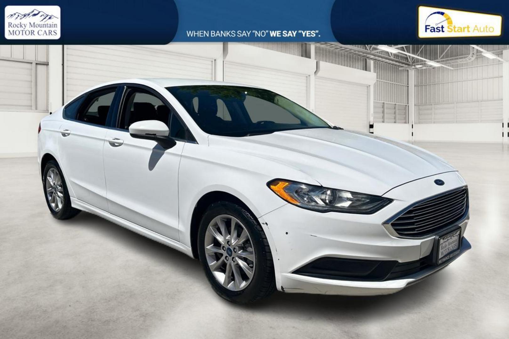 2017 White Ford Fusion SE (3FA6P0H7XHR) with an 2.5L L4 DOHC 16V engine, 6A transmission, located at 344 S Washington Blvd, Ogden, UT, 84404, (801) 399-1799, 41.255482, -111.970848 - Photo#0