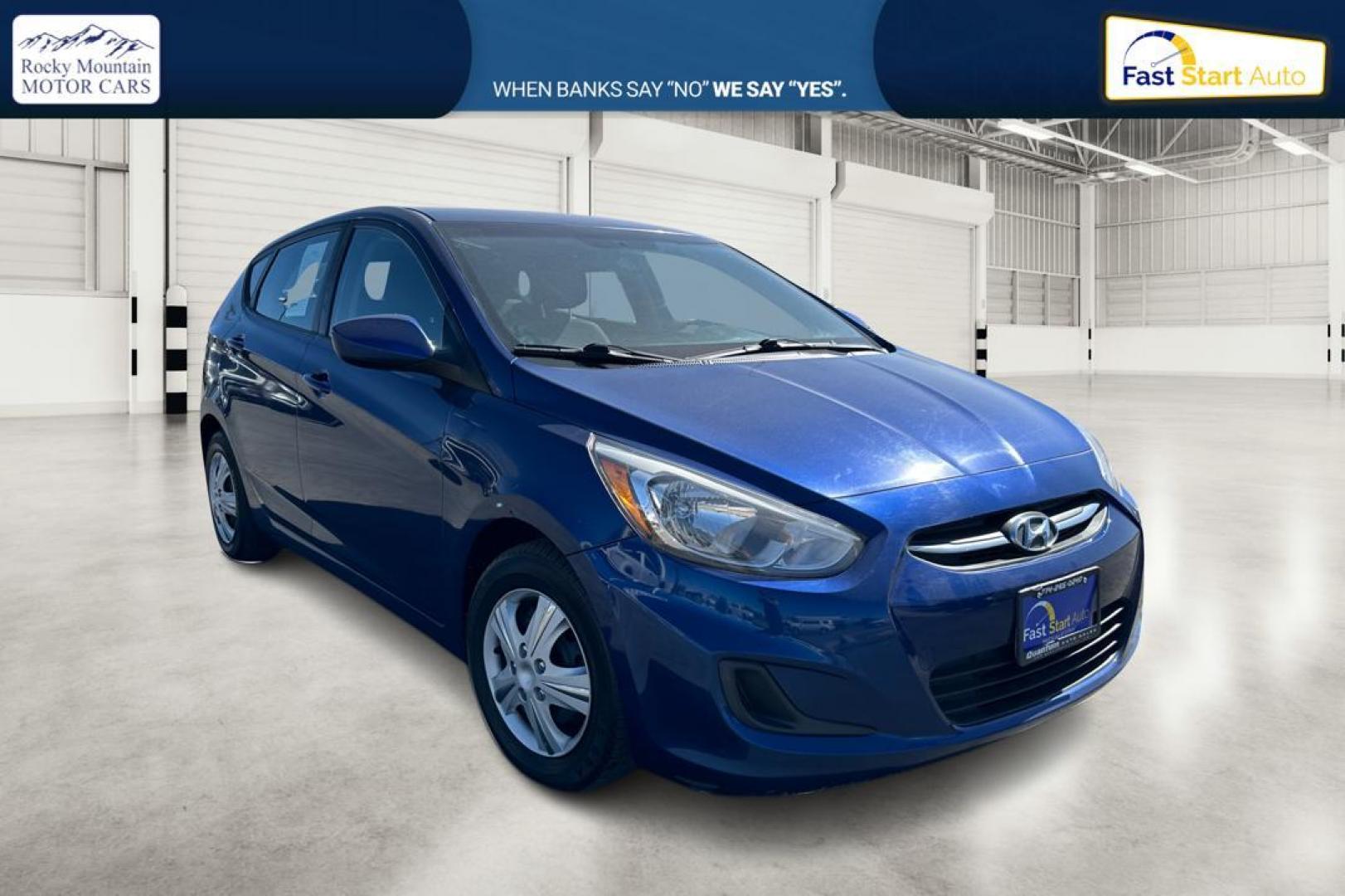 2017 Blue Hyundai Accent SE 5-Door 6A (KMHCT5AE5HU) with an 1.6L L4 DOHC 16V engine, 6A transmission, located at 7755 State Street, Midvale, UT, 84047, (801) 753-9063, 40.610329, -111.892159 - Photo#0