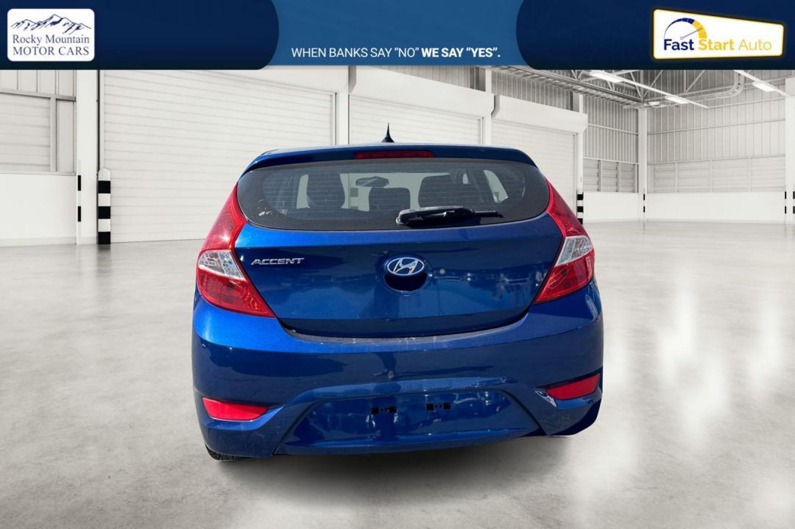 2017 Blue Hyundai Accent SE 5-Door 6A (KMHCT5AE5HU) with an 1.6L L4 DOHC 16V engine, 6A transmission, located at 7755 State Street, Midvale, UT, 84047, (801) 753-9063, 40.610329, -111.892159 - Photo#4