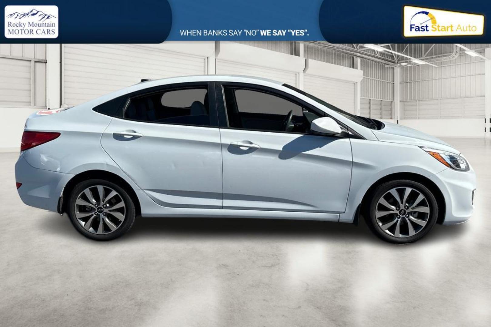 2017 White Hyundai Accent SE 4-Door 6M (KMHCT4AE6HU) with an 1.6L L4 DOHC 16V engine, 6M transmission, located at 767 S State Road, Pleasant Grove, UT, 84062, (801) 785-1058, 40.354839, -111.736687 - Photo#1