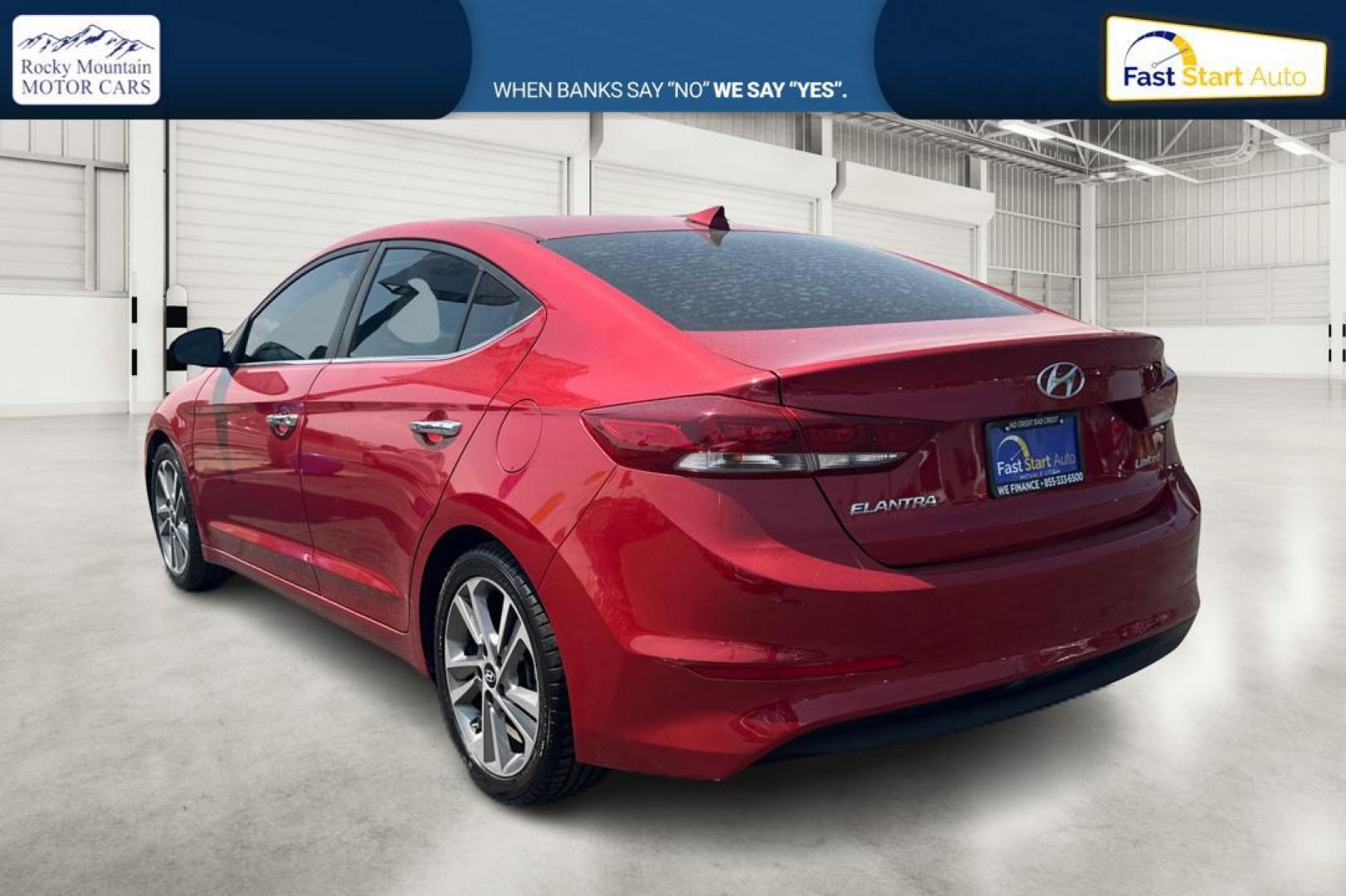 2017 Red Hyundai Elantra Limited (5NPD84LF7HH) with an 1.8L L4 DOHC 16V engine, 6A transmission, located at 7755 State Street, Midvale, UT, 84047, (801) 753-9063, 40.610329, -111.892159 - Photo#4