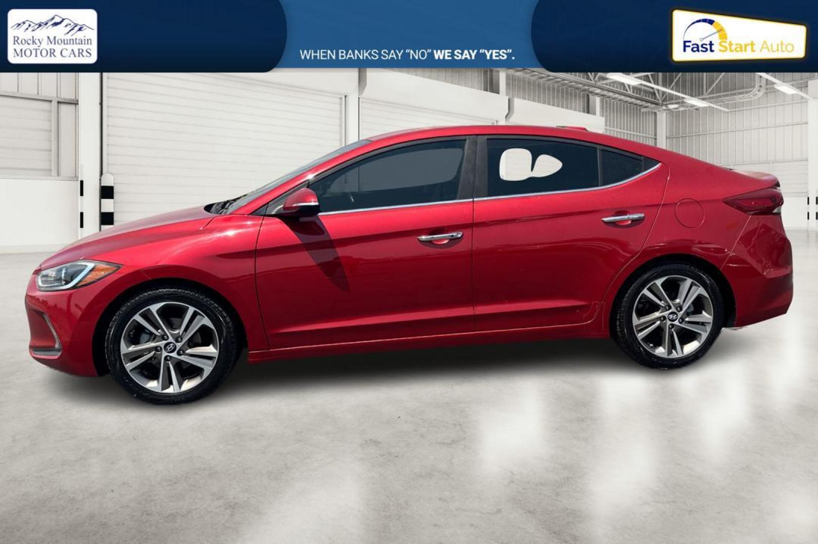 2017 Red Hyundai Elantra Limited (5NPD84LF7HH) with an 1.8L L4 DOHC 16V engine, 6A transmission, located at 7755 State Street, Midvale, UT, 84047, (801) 753-9063, 40.610329, -111.892159 - Photo#5