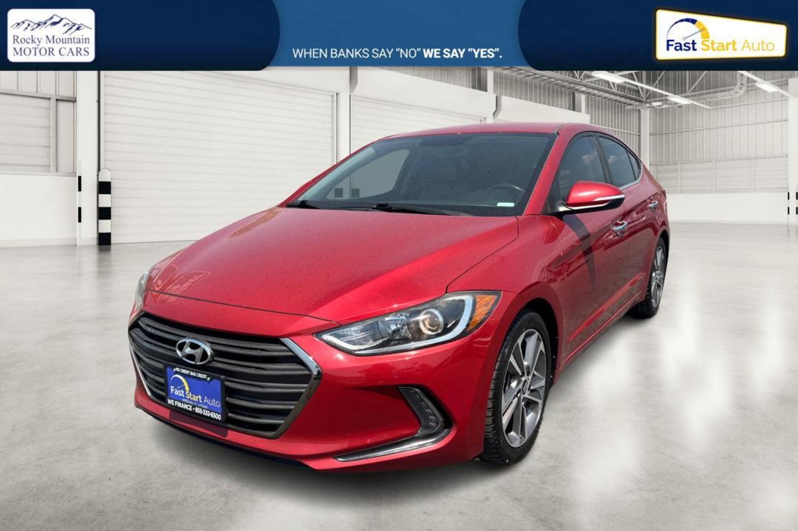 2017 Red Hyundai Elantra Limited (5NPD84LF7HH) with an 1.8L L4 DOHC 16V engine, 6A transmission, located at 7755 State Street, Midvale, UT, 84047, (801) 753-9063, 40.610329, -111.892159 - Photo#6