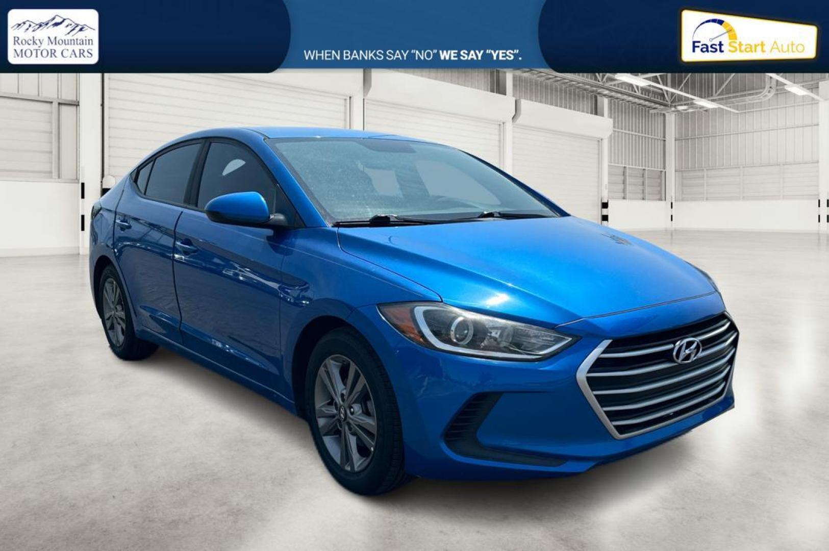 2017 Blue Hyundai Elantra Limited (5NPD84LF4HH) with an 1.8L L4 DOHC 16V engine, 6A transmission, located at 7755 State Street, Midvale, UT, 84047, (801) 753-9063, 40.610329, -111.892159 - Photo#0