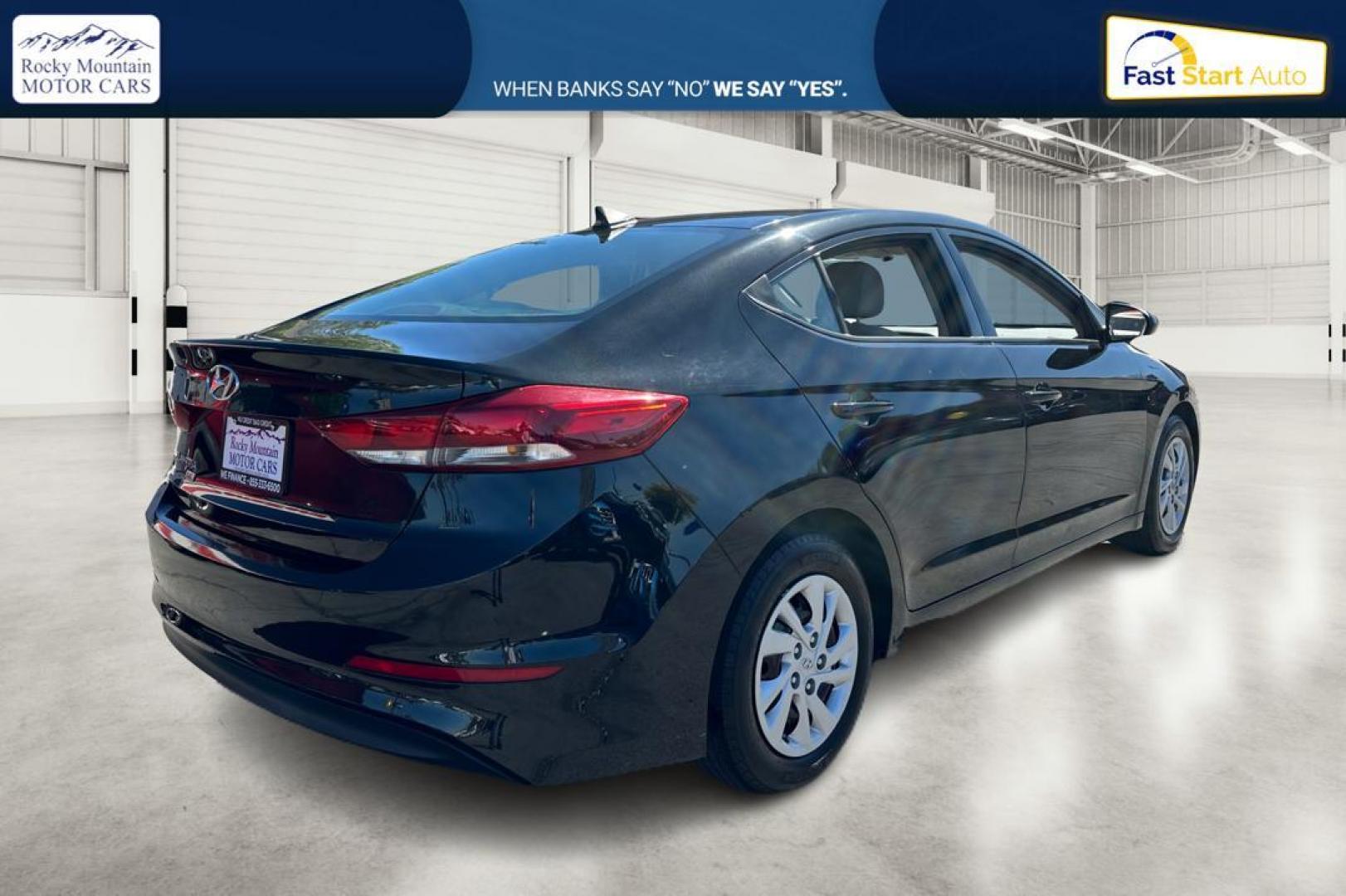 2017 Black Hyundai Elantra SE 6AT (5NPD74LF1HH) with an 1.8L L4 DOHC 16V engine, 6A transmission, located at 344 S Washington Blvd, Ogden, UT, 84404, (801) 399-1799, 41.255482, -111.970848 - Photo#2