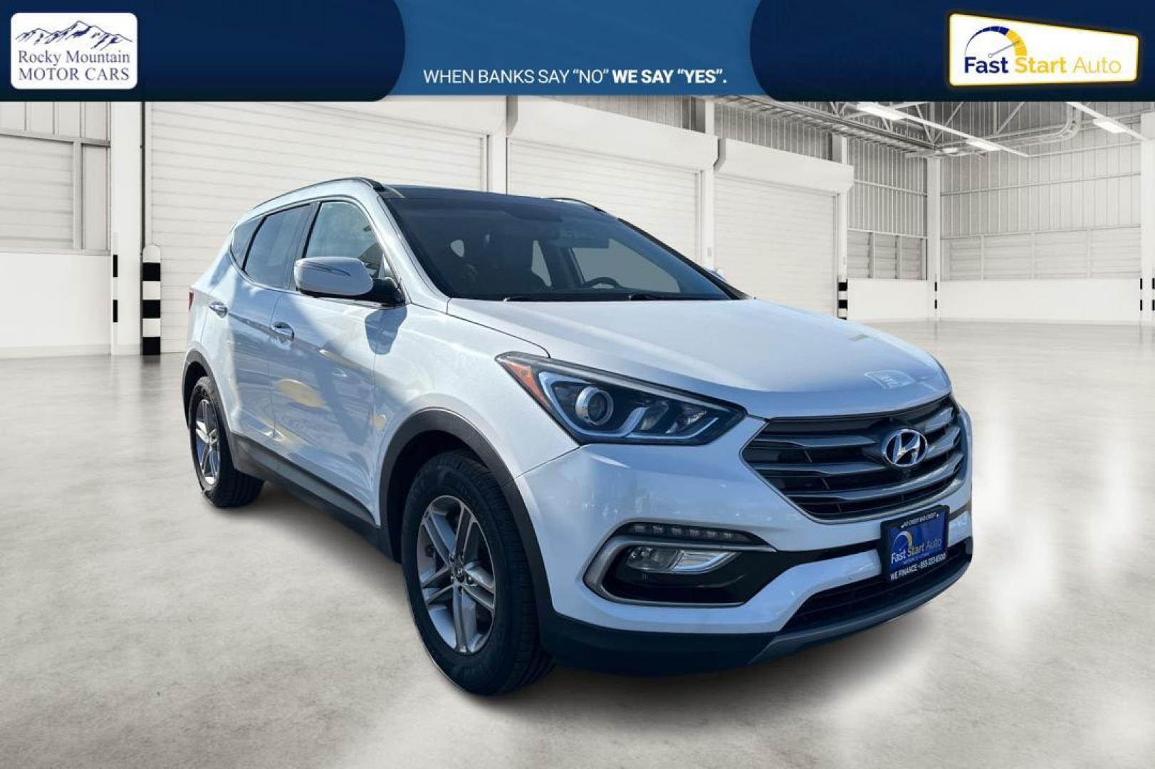 2017 White Hyundai Santa Fe Sport 2.4 FWD (5NMZU3LB2HH) with an 2.4L L4 DOHC 16V engine, 6A transmission, located at 7755 State Street, Midvale, UT, 84047, (801) 753-9063, 40.610329, -111.892159 - Photo#0