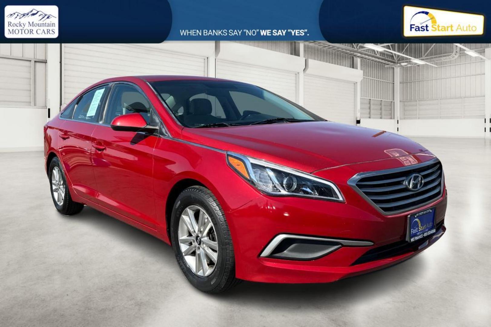 2017 Red Hyundai Sonata SE (5NPE24AF7HH) with an 2.4L L4 DOHC 16V engine, 7A transmission, located at 7755 State Street, Midvale, UT, 84047, (801) 753-9063, 40.610329, -111.892159 - Photo#0