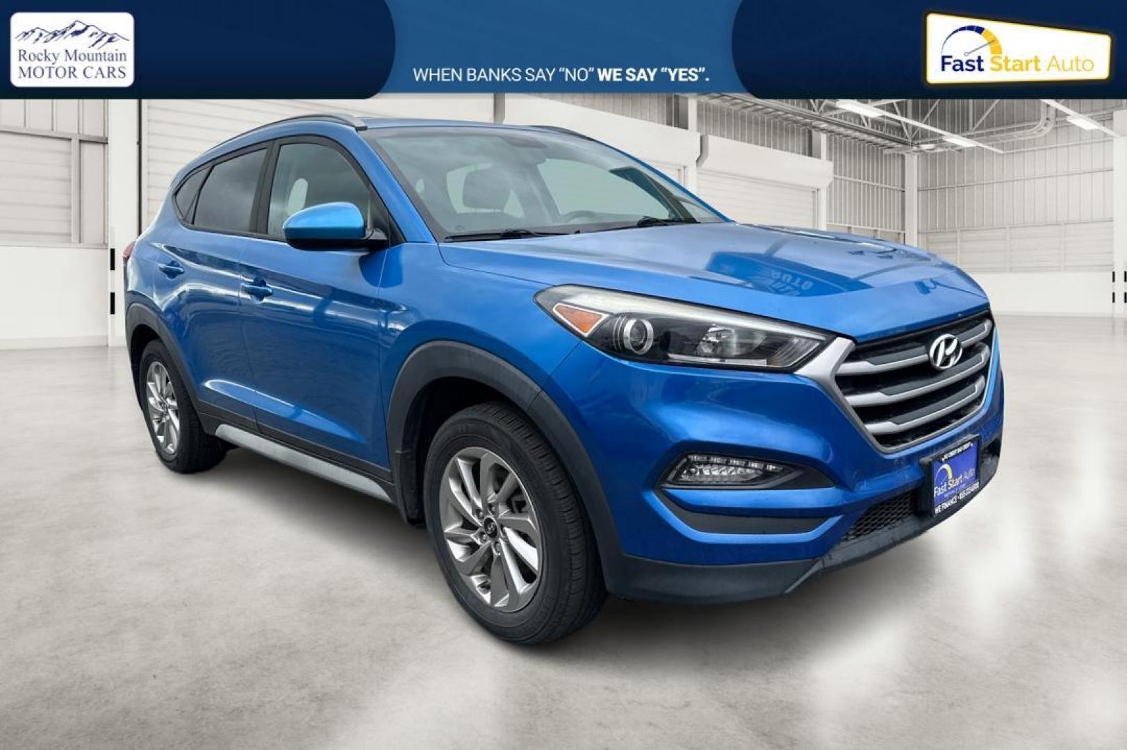 2017 Blue Hyundai Tucson SE w/Preferred Package (KM8J33A47HU) with an 2.0L L4 DOHC 16V engine, 6A transmission, located at 7755 State Street, Midvale, UT, 84047, (801) 753-9063, 40.610329, -111.892159 - Photo#0