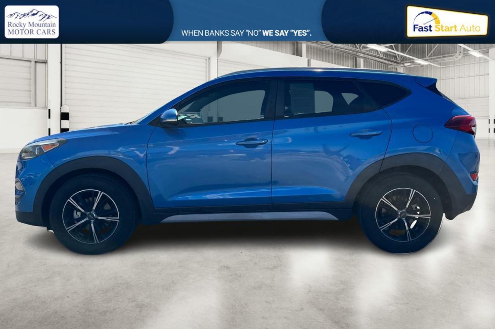 2017 Blue Hyundai Tucson Eco (KM8J33A26HU) with an 1.6L L4 DOHC 16V engine, 7A transmission, located at 7755 State Street, Midvale, UT, 84047, (801) 753-9063, 40.610329, -111.892159 - Photo#6