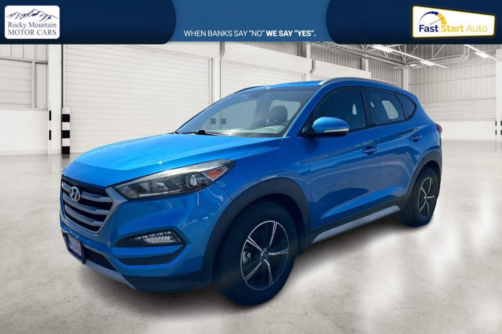 2017 Blue Hyundai Tucson Eco (KM8J33A26HU) with an 1.6L L4 DOHC 16V engine, 7A transmission, located at 7755 State Street, Midvale, UT, 84047, (801) 753-9063, 40.610329, -111.892159 - Photo#8