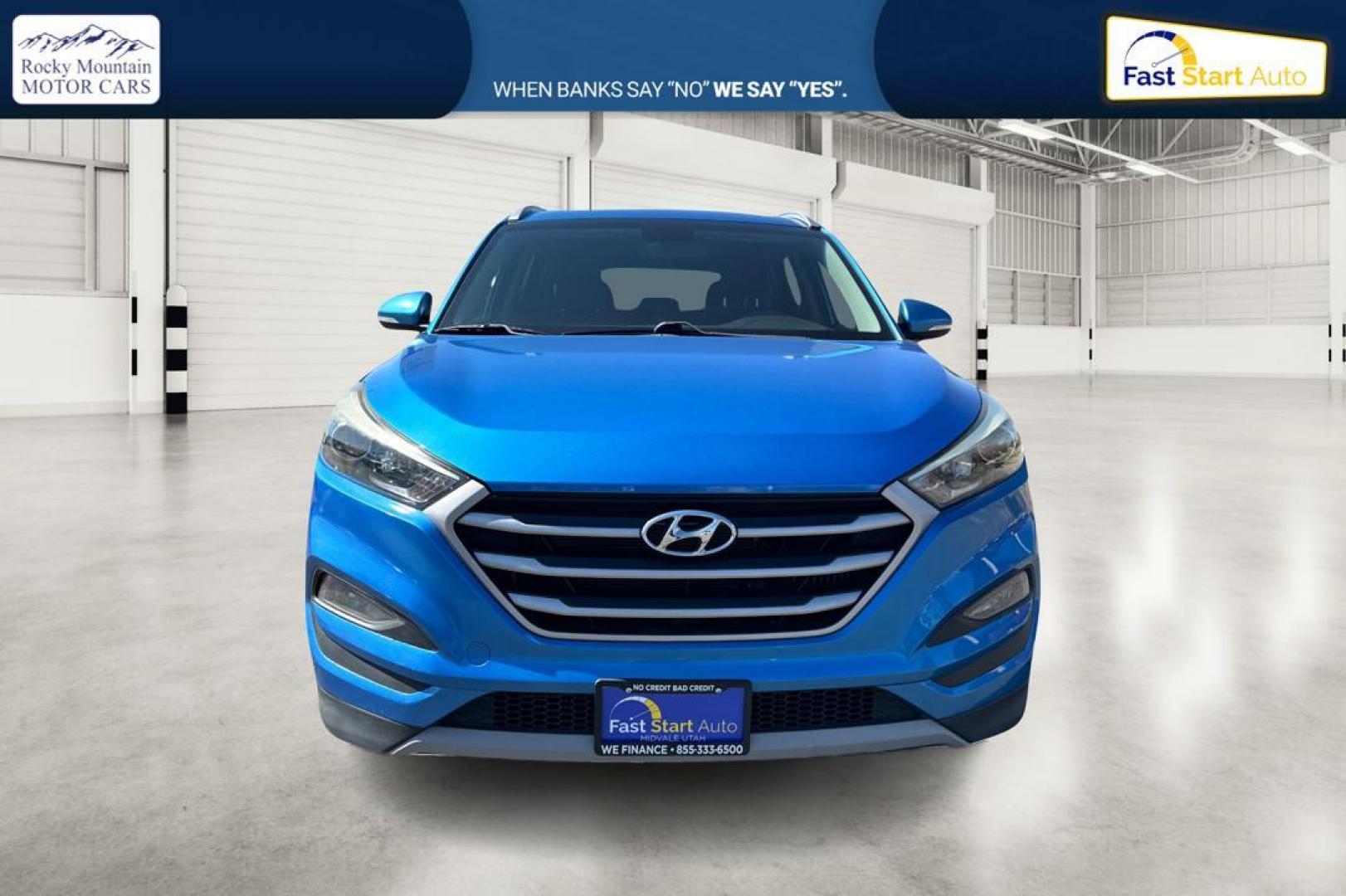 2017 Blue Hyundai Tucson Eco (KM8J33A26HU) with an 1.6L L4 DOHC 16V engine, 7A transmission, located at 7755 State Street, Midvale, UT, 84047, (801) 753-9063, 40.610329, -111.892159 - Photo#9