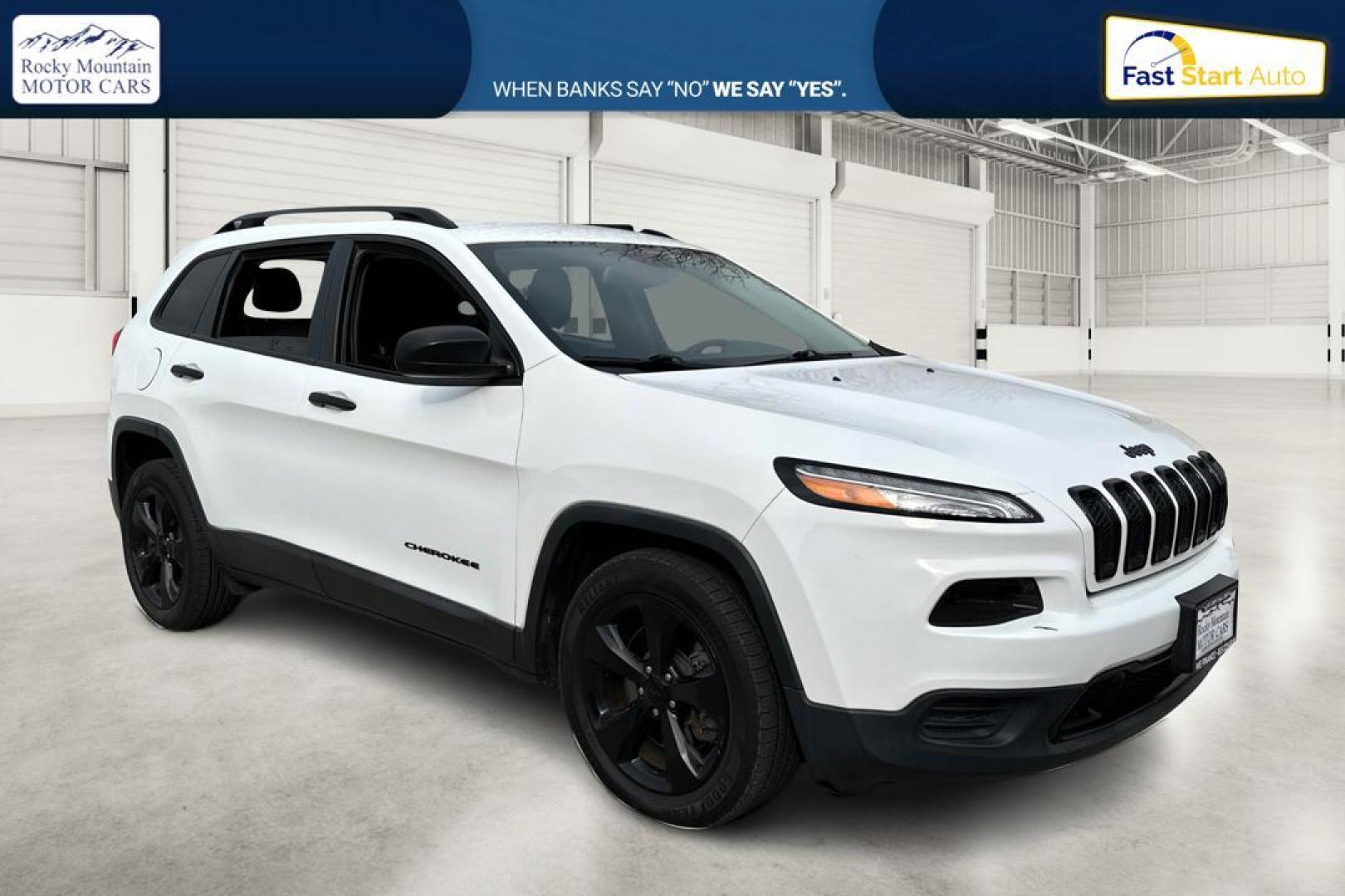 2017 White Jeep Cherokee Sport FWD (1C4PJLAS3HW) with an 3.2L V6 DOHC 24V engine, 9A transmission, located at 7755 State Street, Midvale, UT, 84047, (801) 753-9063, 40.610329, -111.892159 - Photo#0