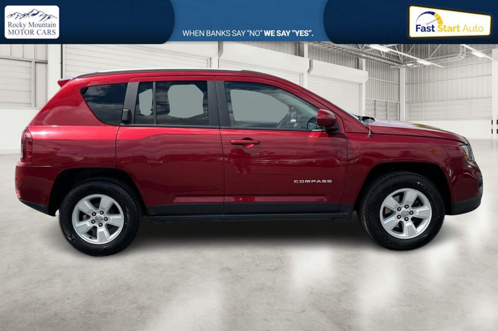 2017 Red Jeep Compass Latitude FWD (1C4NJCEB3HD) with an 2.4L L4 DOHC 16V engine, CVT transmission, located at 7755 State Street, Midvale, UT, 84047, (801) 753-9063, 40.610329, -111.892159 - Photo#1