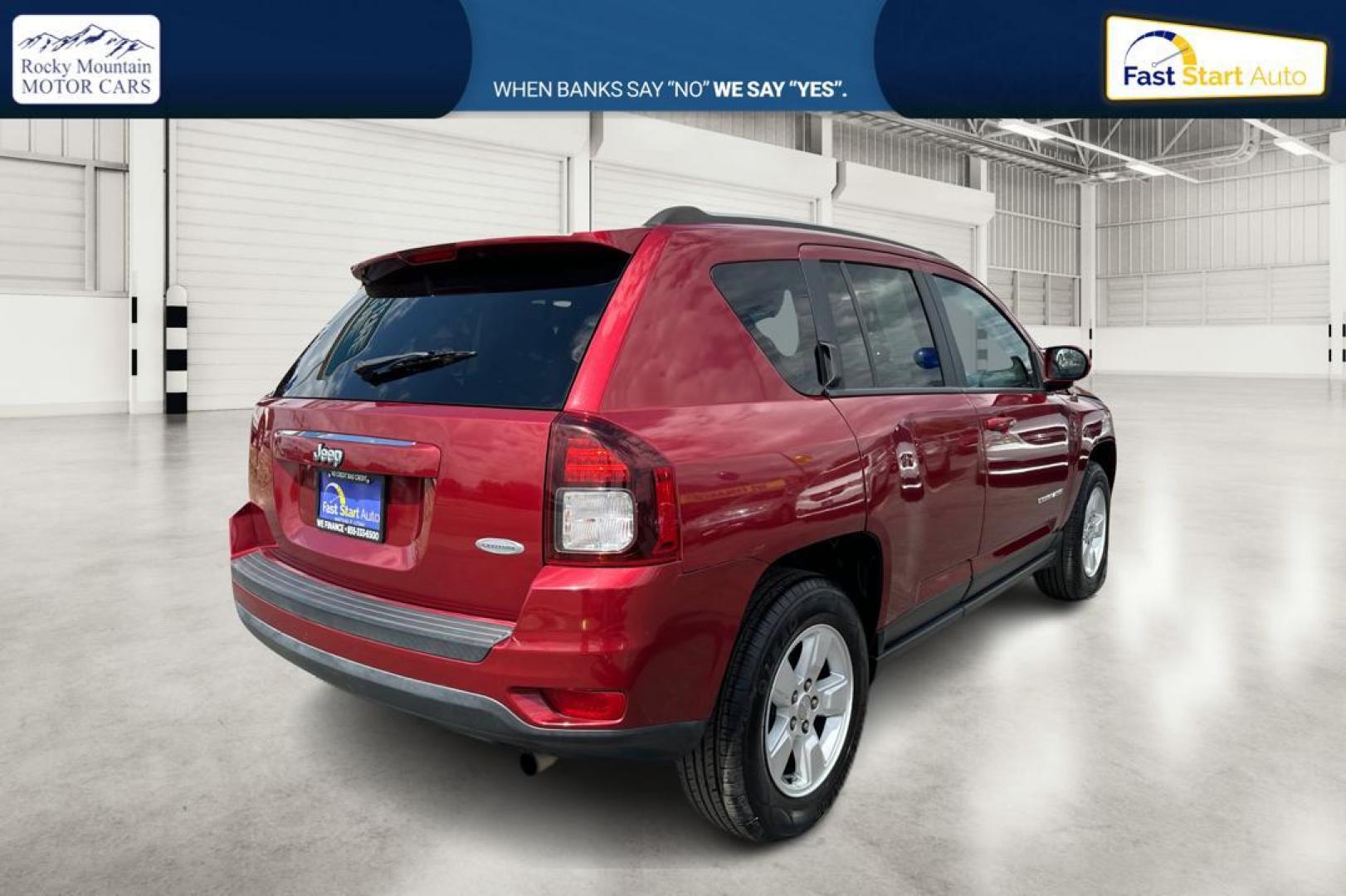 2017 Red Jeep Compass Latitude FWD (1C4NJCEB3HD) with an 2.4L L4 DOHC 16V engine, CVT transmission, located at 7755 State Street, Midvale, UT, 84047, (801) 753-9063, 40.610329, -111.892159 - Photo#2