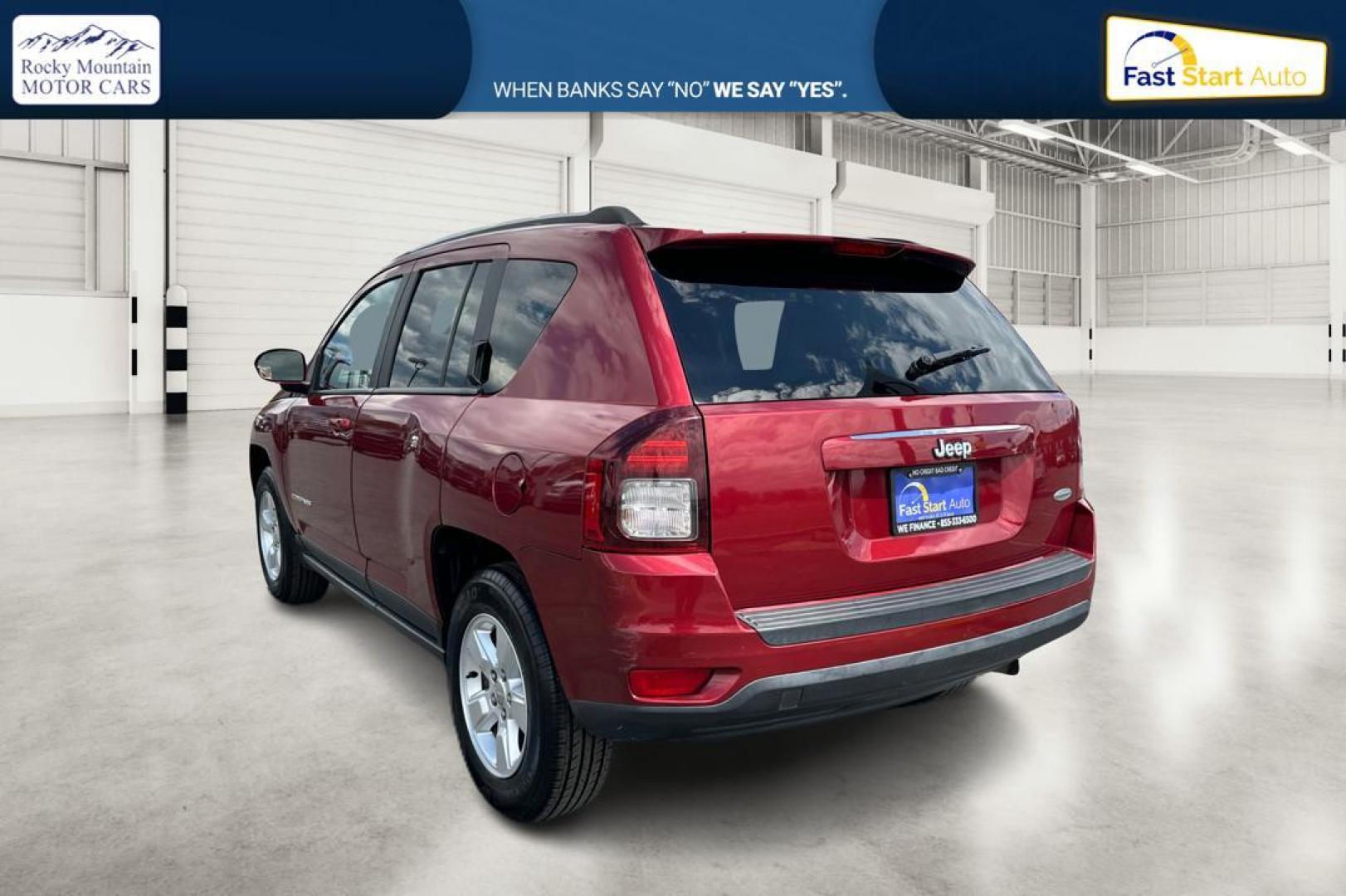 2017 Red Jeep Compass Latitude FWD (1C4NJCEB3HD) with an 2.4L L4 DOHC 16V engine, CVT transmission, located at 7755 State Street, Midvale, UT, 84047, (801) 753-9063, 40.610329, -111.892159 - Photo#4