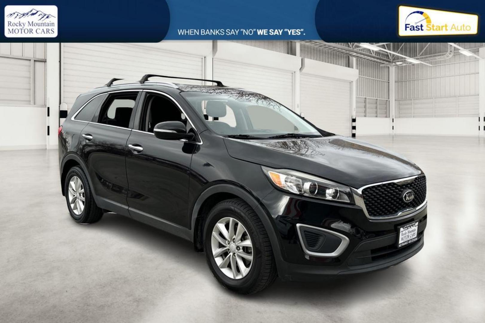 2017 Black Kia Sorento LX V6 2WD (5XYPG4A54HG) with an 3.3L V6 DOHC 24V engine, 6A transmission, located at 767 S State Road, Pleasant Grove, UT, 84062, (801) 785-1058, 40.354839, -111.736687 - Photo#0