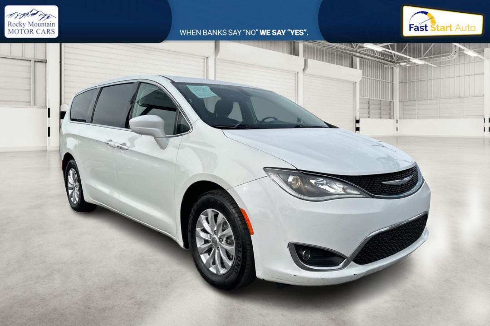 2018 White Chrysler Pacifica Touring Plus (2C4RC1FG5JR) with an 3.6L V6 DOHC 24V engine, 9A transmission, located at 7755 State Street, Midvale, UT, 84047, (801) 753-9063, 40.610329, -111.892159 - Photo#0