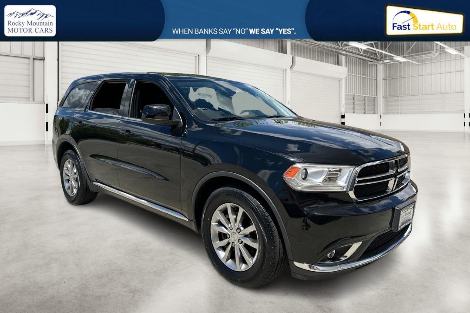 2018 Black Dodge Durango SXT RWD (1C4RDHAG2JC) with an 3.6L V6 DOHC 24V engine, 8A transmission, located at 7755 State Street, Midvale, UT, 84047, (801) 753-9063, 40.610329, -111.892159 - Photo#0