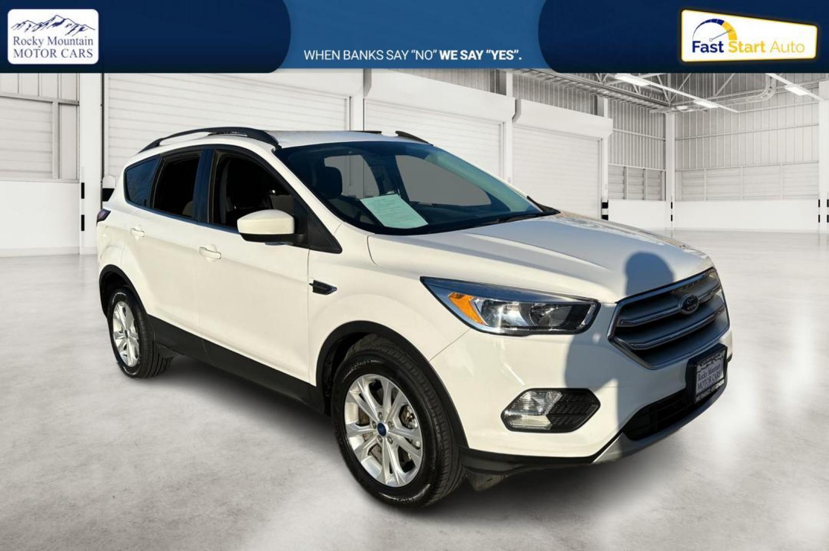 2018 White Ford Escape SE FWD (1FMCU0G92JU) with an 2.0L L4 DOHC 16V engine, 6A transmission, located at 7755 State Street, Midvale, UT, 84047, (801) 753-9063, 40.610329, -111.892159 - Photo#0