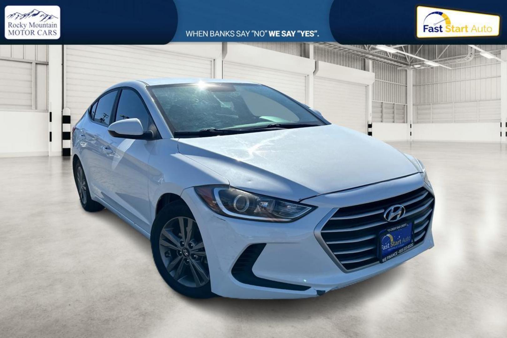 2018 White Hyundai Elantra Limited (5NPD84LF0JH) with an 1.8L L4 DOHC 16V engine, 6A transmission, located at 7755 State Street, Midvale, UT, 84047, (801) 753-9063, 40.610329, -111.892159 - Photo#0