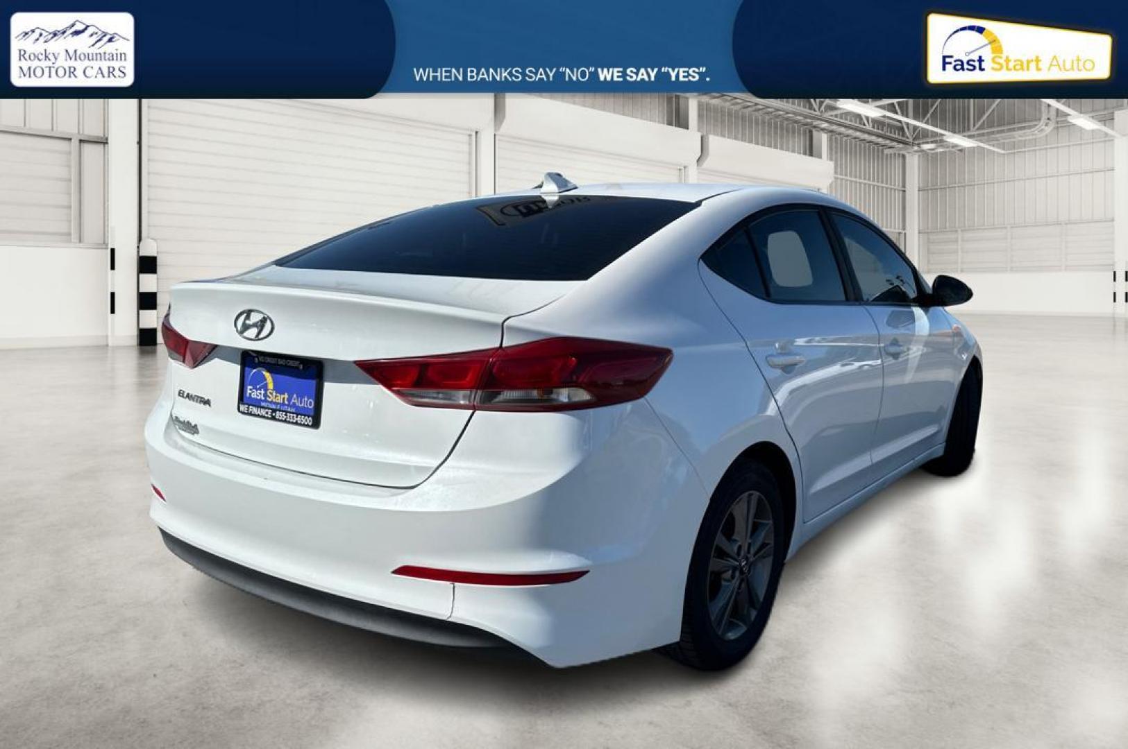 2018 White Hyundai Elantra Limited (5NPD84LF0JH) with an 1.8L L4 DOHC 16V engine, 6A transmission, located at 7755 State Street, Midvale, UT, 84047, (801) 753-9063, 40.610329, -111.892159 - Photo#2