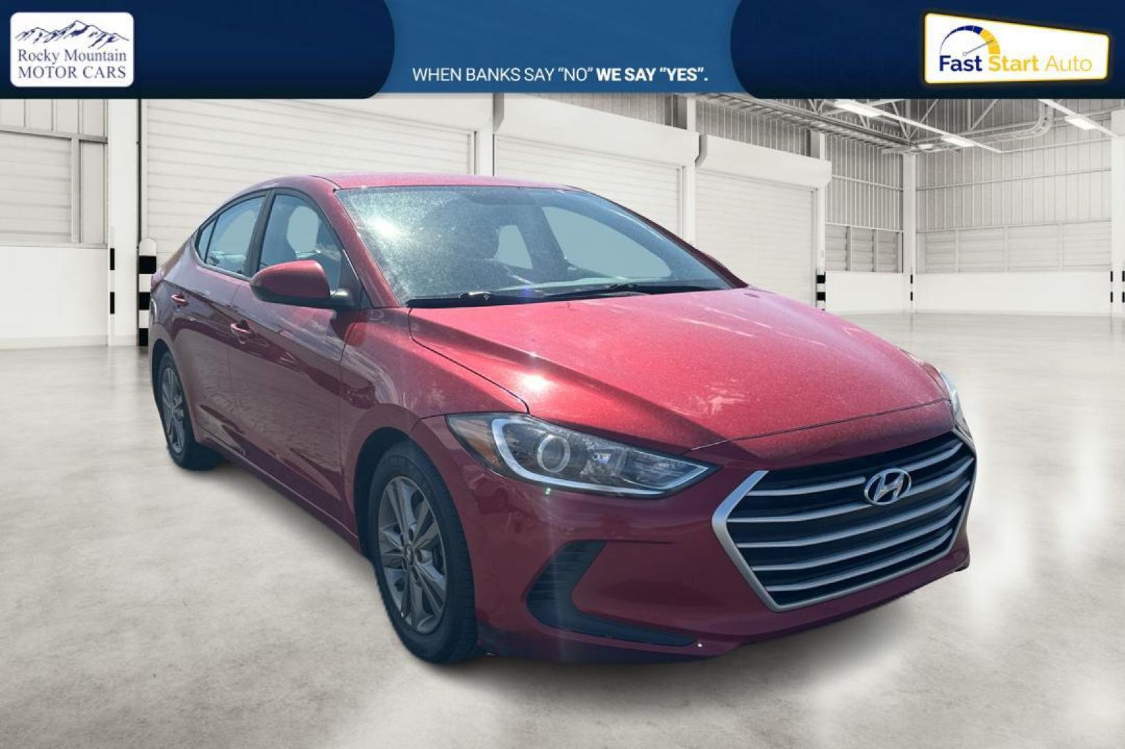 2018 Red Hyundai Elantra Limited (5NPD84LF8JH) with an 1.8L L4 DOHC 16V engine, 6A transmission, located at 7755 State Street, Midvale, UT, 84047, (801) 753-9063, 40.610329, -111.892159 - Photo#0