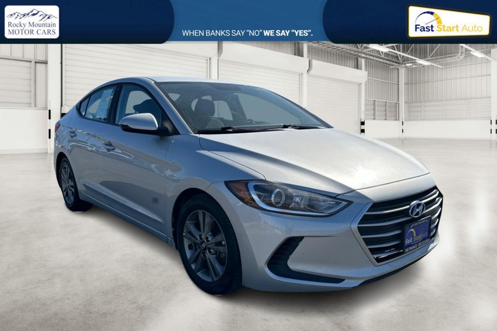 2018 Silver Hyundai Elantra Limited (5NPD84LF3JH) with an 1.8L L4 DOHC 16V engine, 6A transmission, located at 7755 State Street, Midvale, UT, 84047, (801) 753-9063, 40.610329, -111.892159 - Photo#0