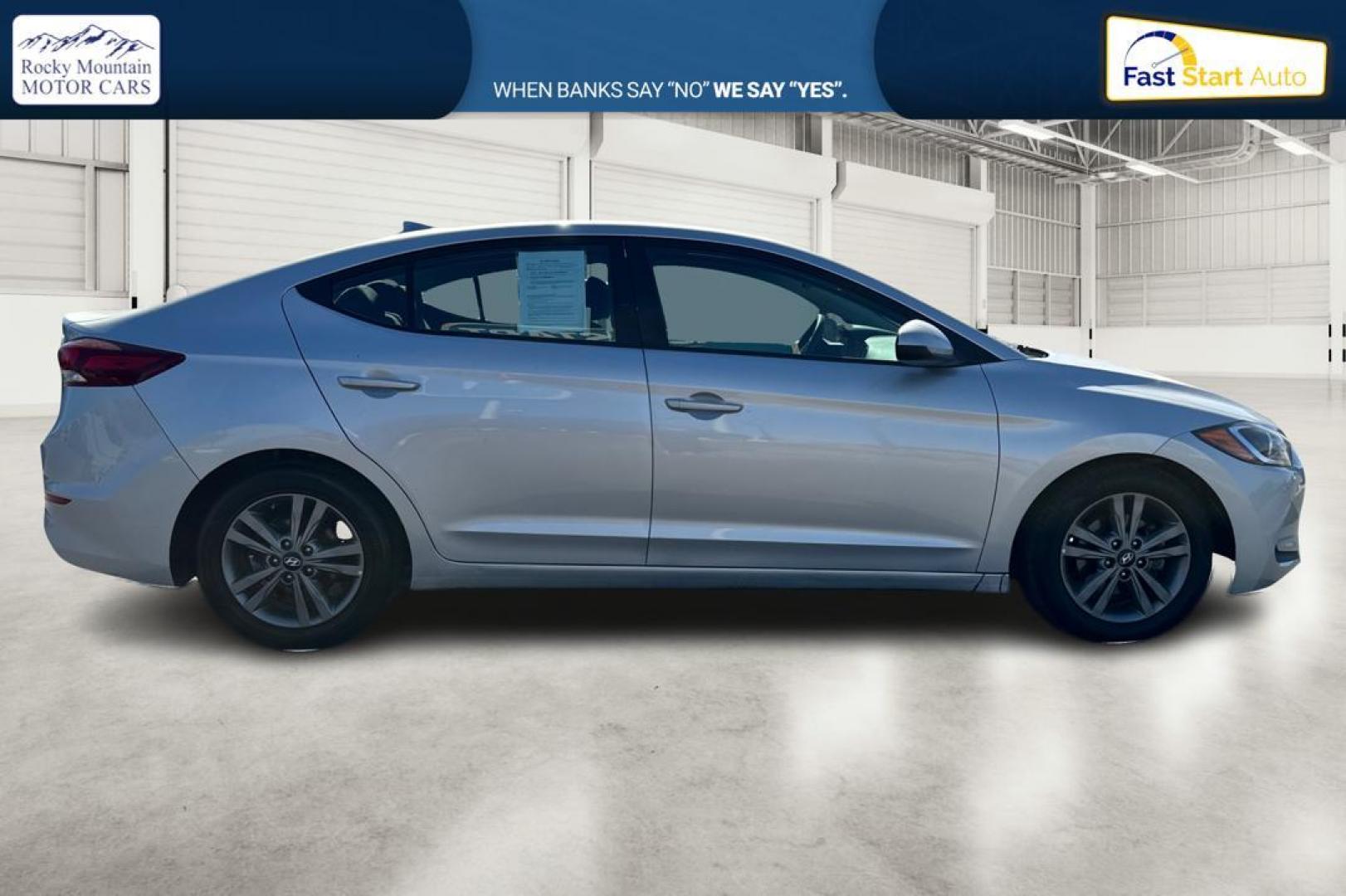 2018 Silver Hyundai Elantra Limited (5NPD84LF3JH) with an 1.8L L4 DOHC 16V engine, 6A transmission, located at 7755 State Street, Midvale, UT, 84047, (801) 753-9063, 40.610329, -111.892159 - Photo#1