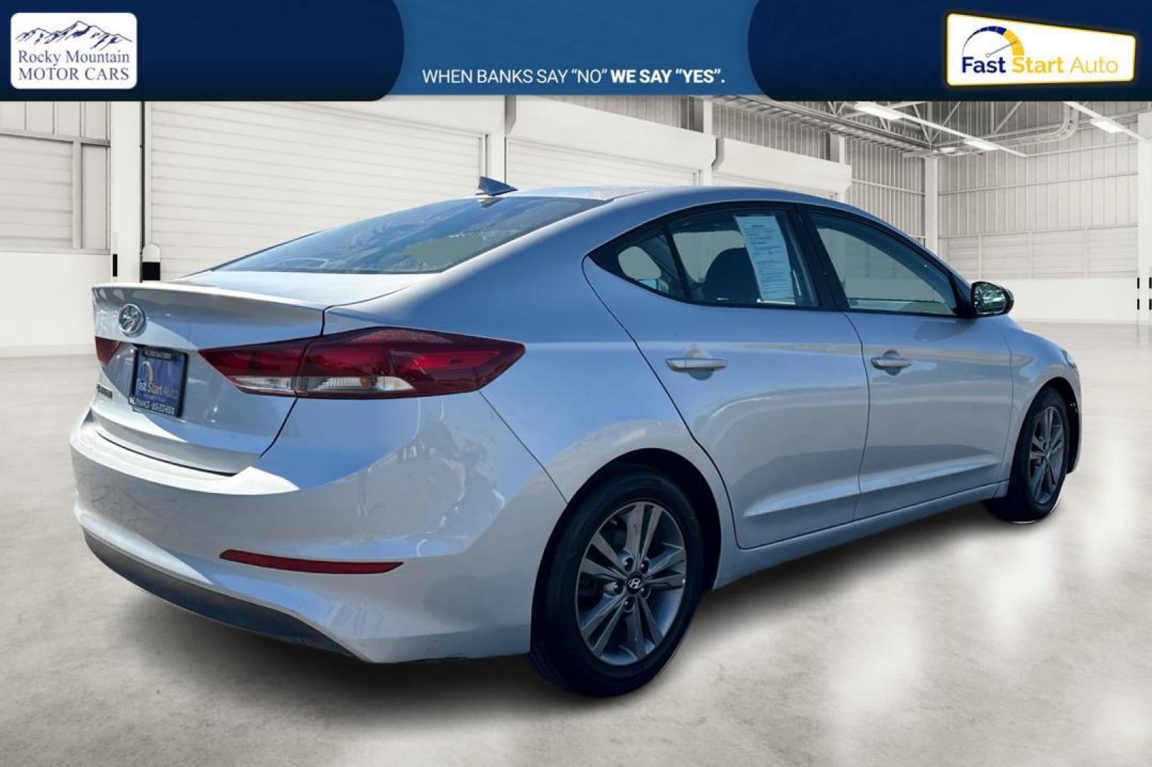 2018 Silver Hyundai Elantra Limited (5NPD84LF3JH) with an 1.8L L4 DOHC 16V engine, 6A transmission, located at 7755 State Street, Midvale, UT, 84047, (801) 753-9063, 40.610329, -111.892159 - Photo#2