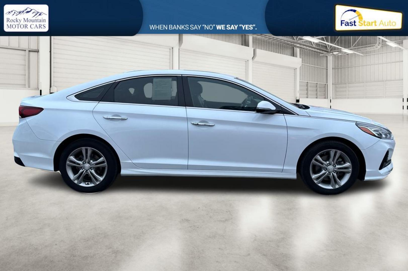 2018 White Hyundai Sonata Sport (5NPE34AF1JH) with an 2.4L L4 DOHC 16V engine, 6A transmission, located at 7755 State Street, Midvale, UT, 84047, (801) 753-9063, 40.610329, -111.892159 - Photo#1