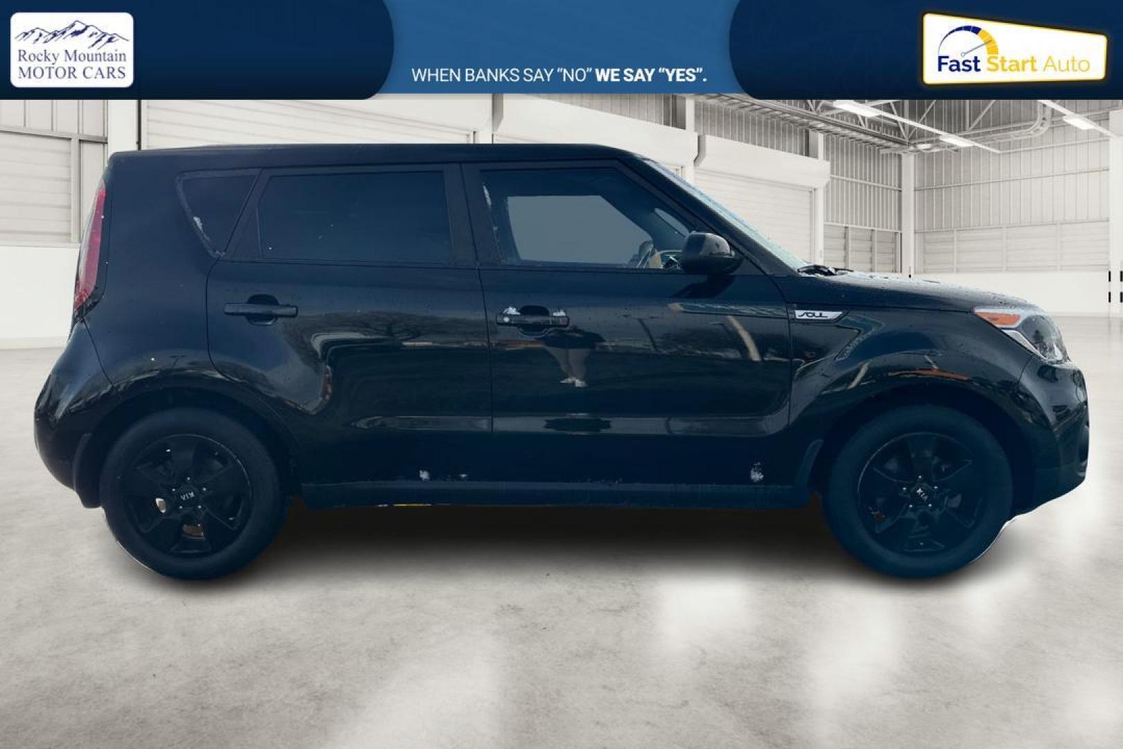 2018 Black Kia Soul Base 6M (KNDJN2A20J7) with an 1.6L L4 DOHC 16V engine, 6M transmission, located at 7755 State Street, Midvale, UT, 84047, (801) 753-9063, 40.610329, -111.892159 - Photo#1