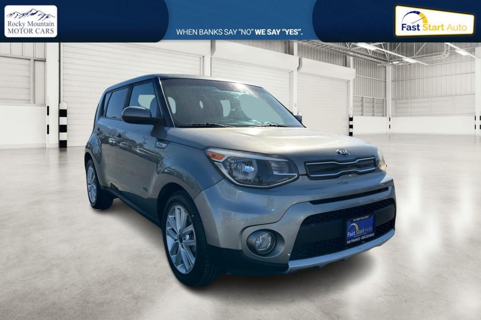 2018 Gray Kia Soul + (KNDJP3A56J7) with an 2.0L L4 DOHC 16V engine, 6A transmission, located at 7755 State Street, Midvale, UT, 84047, (801) 753-9063, 40.610329, -111.892159 - Photo#0