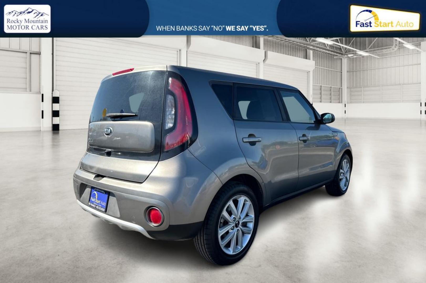 2018 Gray Kia Soul + (KNDJP3A56J7) with an 2.0L L4 DOHC 16V engine, 6A transmission, located at 7755 State Street, Midvale, UT, 84047, (801) 753-9063, 40.610329, -111.892159 - Photo#2