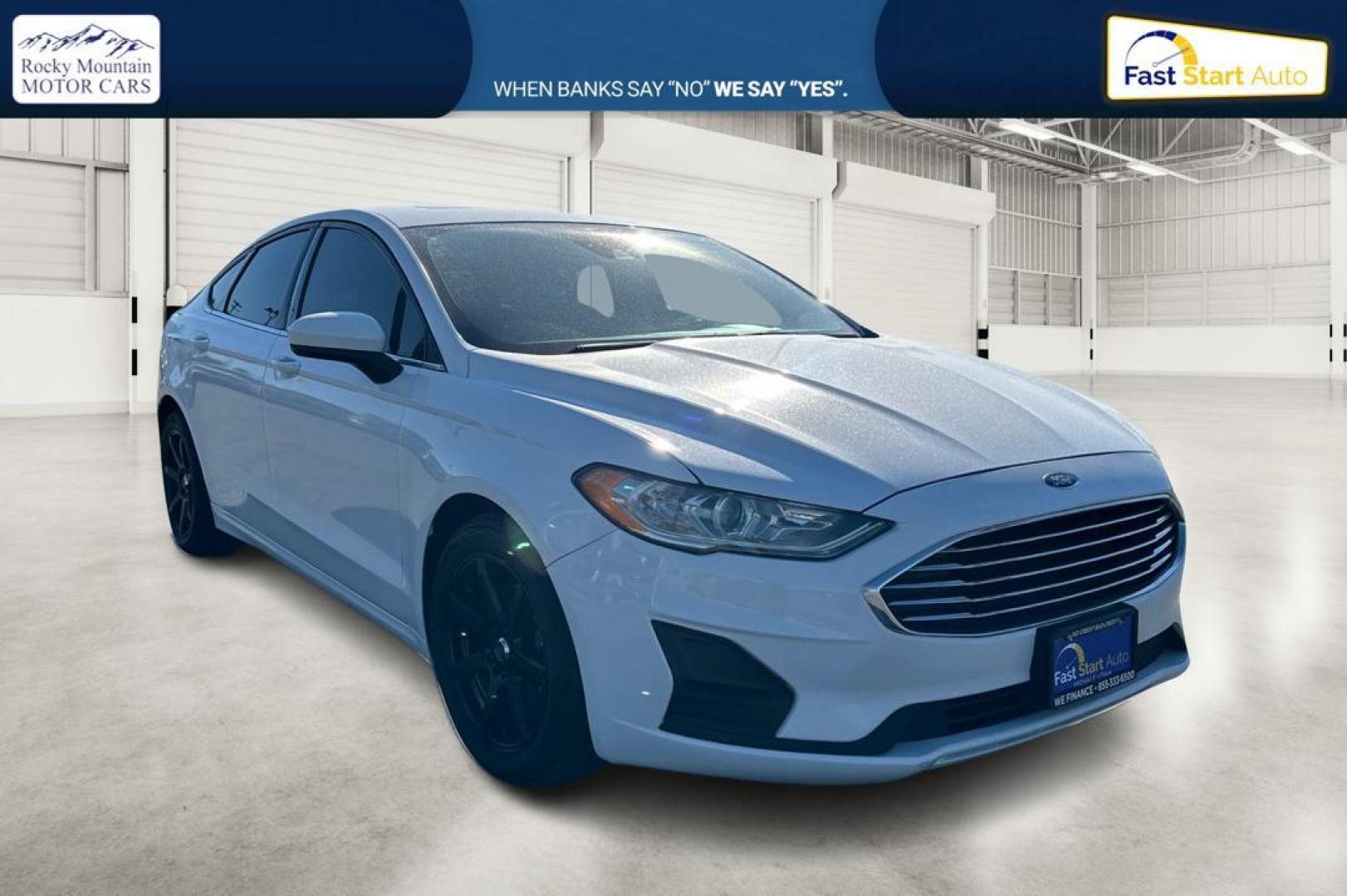 2019 White Ford Fusion SE (3FA6P0HD1KR) with an 1.5L L4 DOHC 16V engine, 6A transmission, located at 7755 State Street, Midvale, UT, 84047, (801) 753-9063, 40.610329, -111.892159 - Photo#0