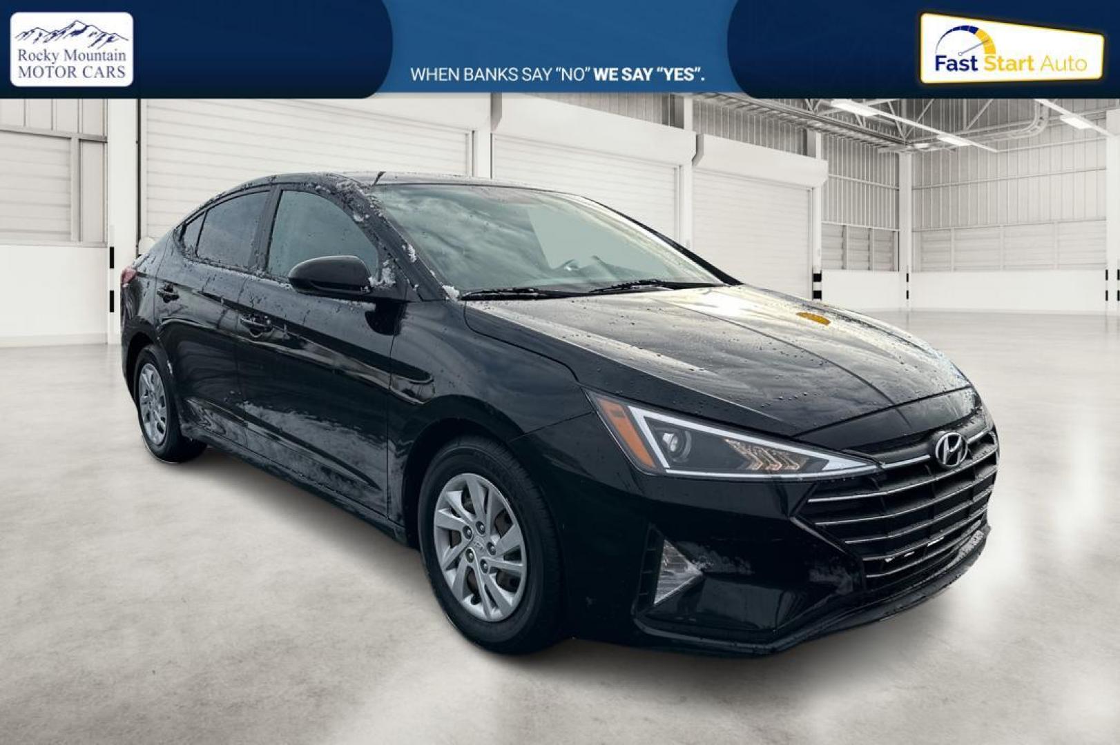 2019 Black Hyundai Elantra SE 6AT (KMHD74LF7KU) with an 1.8L L4 DOHC 16V engine, 6A transmission, located at 7755 State Street, Midvale, UT, 84047, (801) 753-9063, 40.610329, -111.892159 - Photo#0