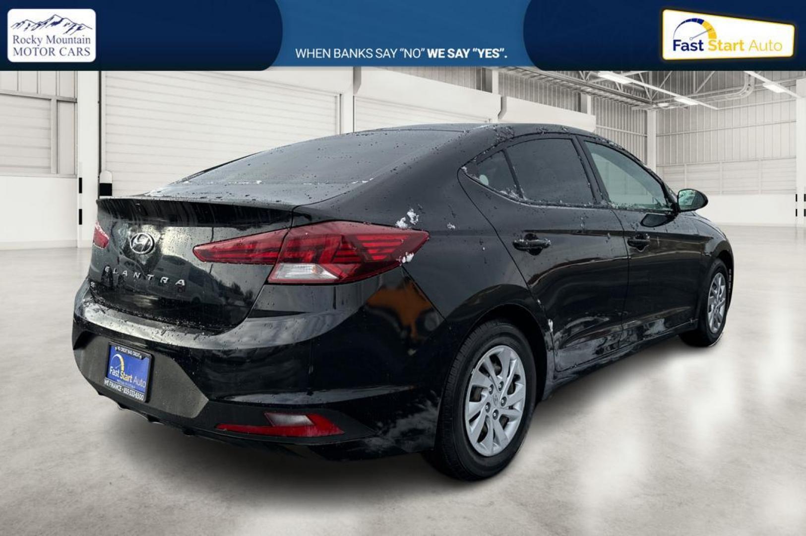 2019 Black Hyundai Elantra SE 6AT (KMHD74LF7KU) with an 1.8L L4 DOHC 16V engine, 6A transmission, located at 7755 State Street, Midvale, UT, 84047, (801) 753-9063, 40.610329, -111.892159 - Photo#2