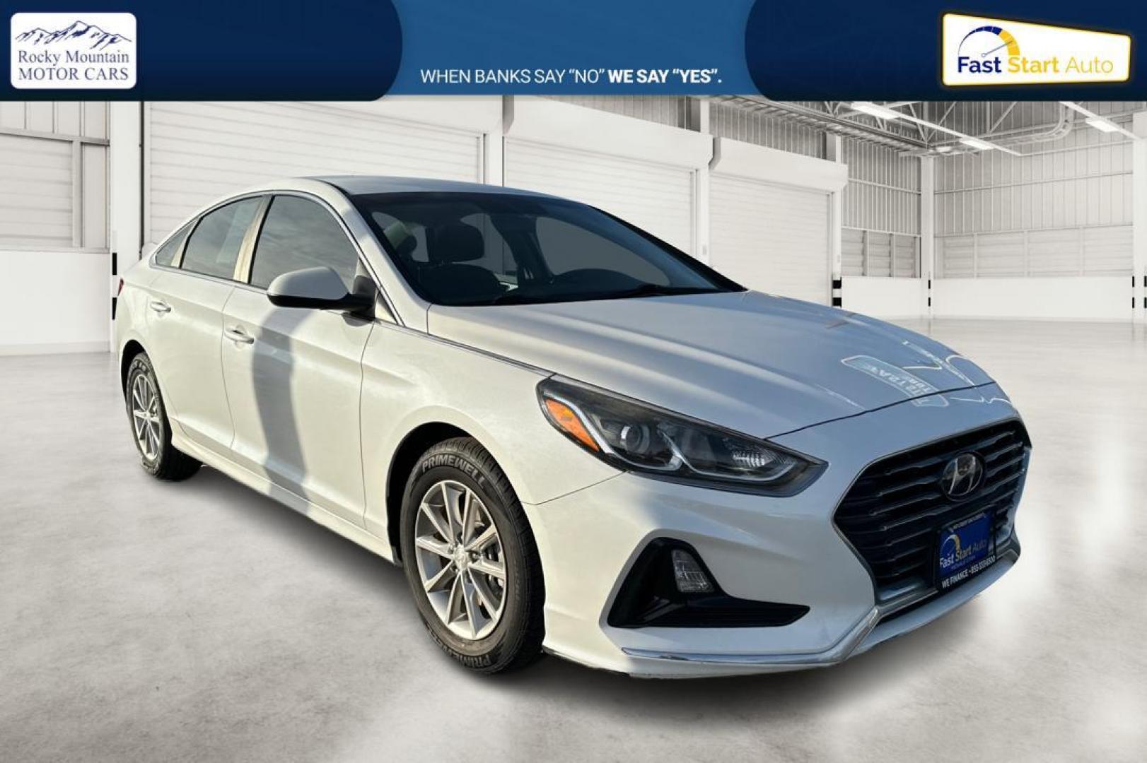 2019 White Hyundai Sonata SE (5NPE24AFXKH) with an 2.4L L4 DOHC 16V engine, 7A transmission, located at 7755 State Street, Midvale, UT, 84047, (801) 753-9063, 40.610329, -111.892159 - Photo#0