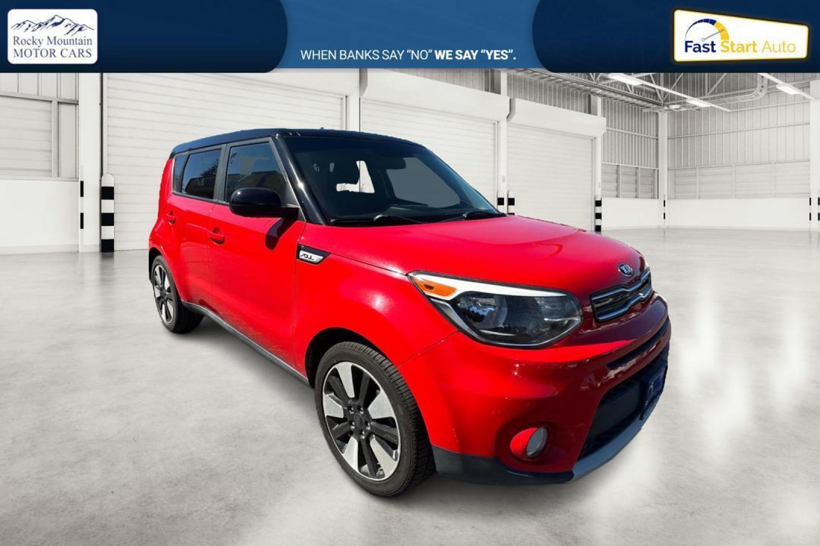 2019 Red Kia Soul + (KNDJP3A53K7) with an 2.0L L4 DOHC 16V engine, 6A transmission, located at 344 S Washington Blvd, Ogden, UT, 84404, (801) 399-1799, 41.255482, -111.970848 - Photo#0