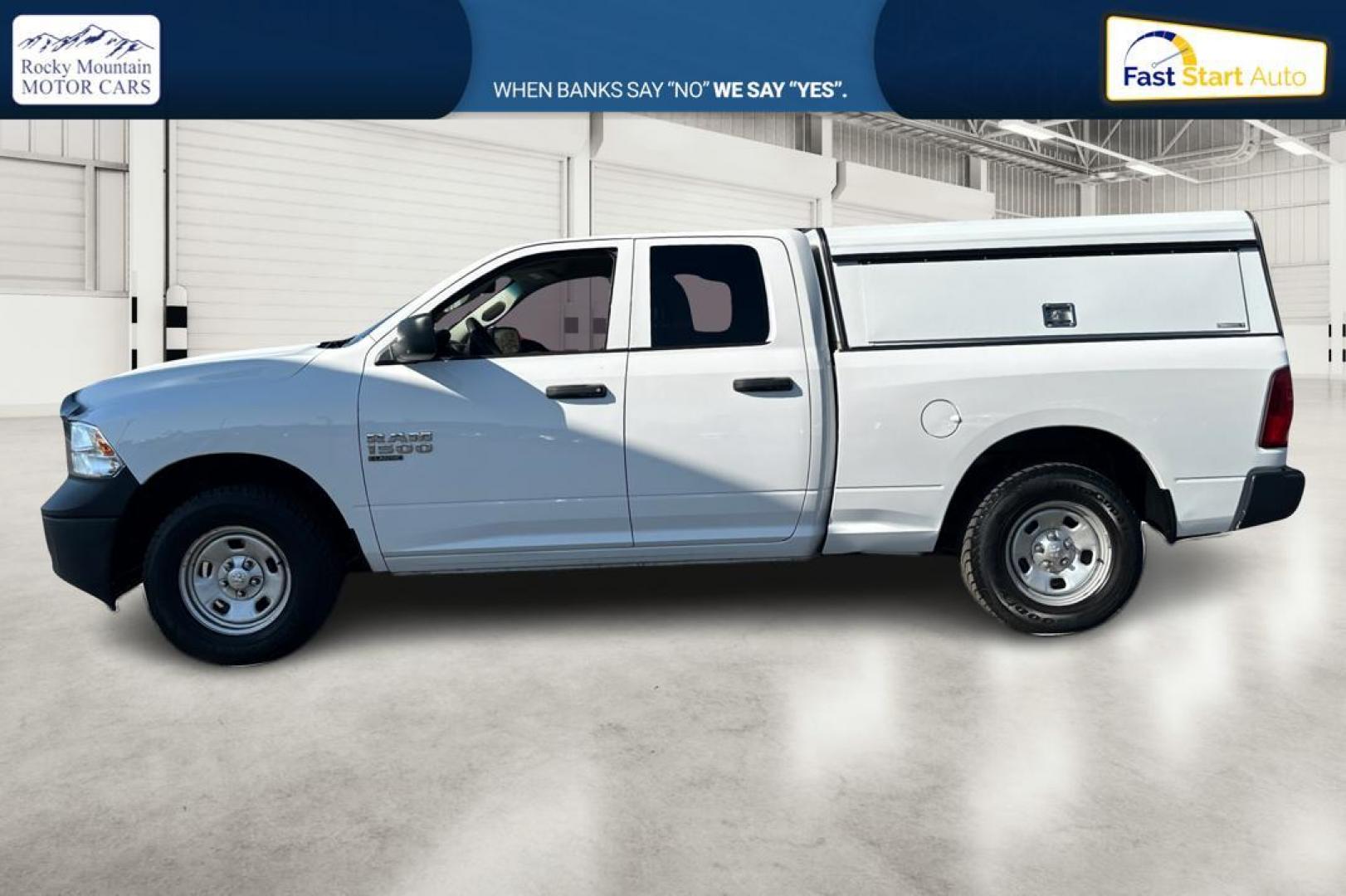 2019 White RAM 1500 Tradesman Quad Cab 4WD (1C6RR7FG3KS) with an 3.6L V6 DOHC 24V FFV engine, 8A transmission, located at 7755 State Street, Midvale, UT, 84047, (801) 753-9063, 40.610329, -111.892159 - Photo#6